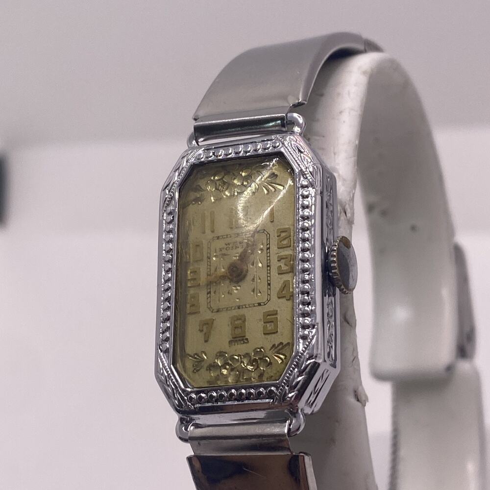 West Pointer Savoy IWC CO White Gold Mechanical Wind Womens Watch Works Running